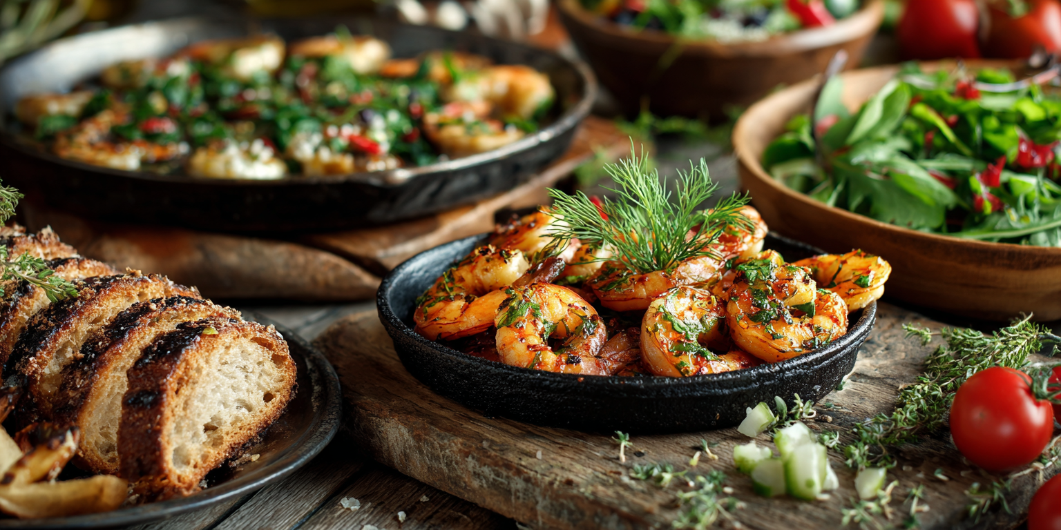 Тарілка зі збалансованим набором суперфудів та корисних продуктів